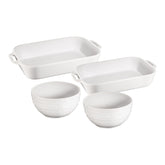 4-pc, Baking And Bowl Set, White
