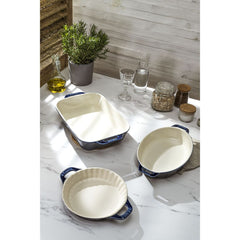 3-pc, Mixed Baking Dish Set, dark blue