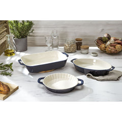 3-pc, Mixed Baking Dish Set, dark blue