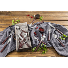 20-pc, Matte, Flatware Set, Red